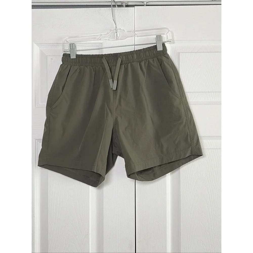 Bearbottom Stretch Swim Shorts Mens Size S Olive Green 5.5